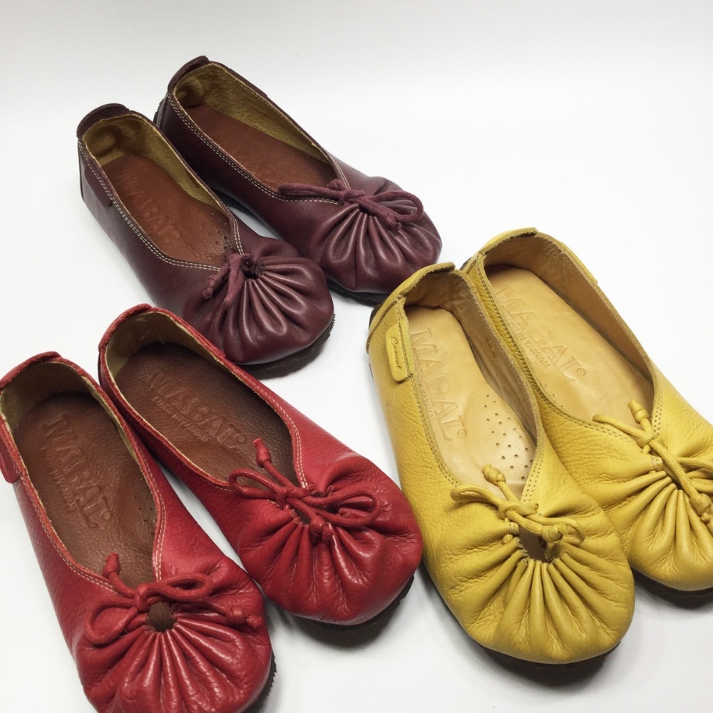 Adorable Genuine Adjustable Yellow Leather Flats - Picture 4 of 4